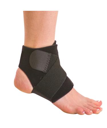 BraceAbility Neoprene Water-Resistant Ankle Brace | Compression Foot Wrap for Swimming  Running  Surfing  Diving  Exercise  Athletic Support & Protection  Sprains  Tendonitis and PTTD Pain (L/XL)