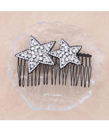 Dervivea Rhinestone Star Hair Comb Sparkly Crystal Star Side Combs HairPin Silver Star Cz Hair Comb Clip Holder Hair Updo Styling Tool Invisible Hairstyle Decorative Hair Accessories for Women - Buy Online on GoSupps.com