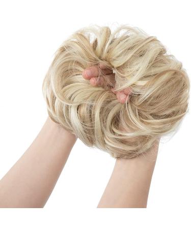 Curly Wavy Messy Hair Bun Extension Scrunchie - Large Synthetic Updo Chignon for Women in Dirty Blonde - Buy Online on GoSupps.com