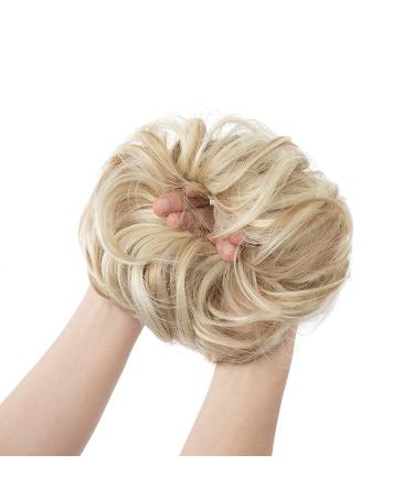 Dirty Blonde Wavy Messy Bun Scrunchie | Synthetic Ponytail Hair Extension for Women, Girls, Kids | CJL HAIR - Buy Online on GoSupps.com