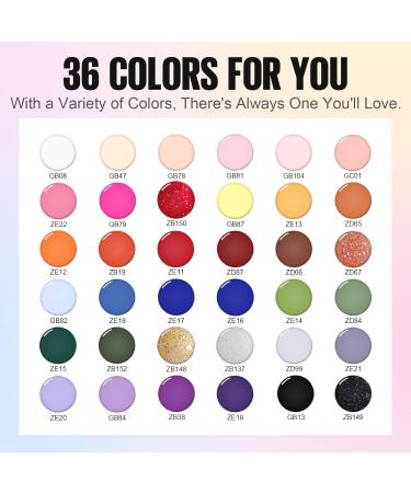 Tomicca 40PC UV Nail Polish Set - 36 Colors Shellac Gel & 4 Base Top Coats for Nail Studio & DIY - Blooming Gel & Nail Tip Display - Buy Online on GoSupps.com