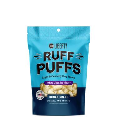 BIXBI Ruff Puffs, White Cheddar (4 oz, 1 Pouch) - Crunchy Small Training Treats for Dogs - Wheat Free and Low Calorie Dog Treats, Flavorful Healthy and All Natural Dog Treats Apple 1 Count (Pack of 1)