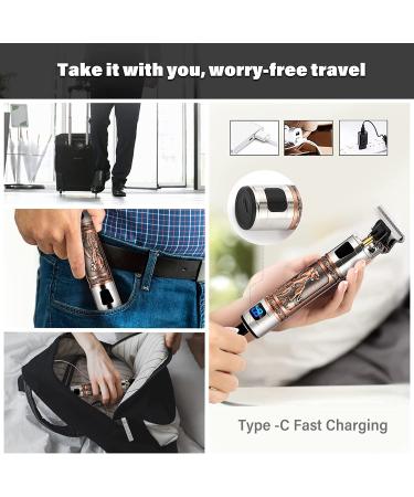 ROVXIEL Professional Hair Clippers for Men - Cordless Electric Trimmer with Diamota Cutting Blade, Zero Gapped T-Blade Edgers, LED Bronze - Haircut and Beard Grooming Tool - Buy Online on GoSupps.com