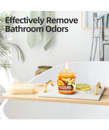 Orange & Vanilla Odor Eliminating Candles - Highly Scented Premium Soy Candles for Home Pet Smoke & Food Smell Removal - Buy Online on GoSupps.com