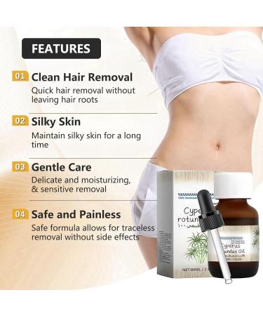  flintronic Flintronic Cyperus Rotundus Oil Natural Organic Moisturizing Nourishing Lightly Scented Hair Growth Inhibitor (2 Pack) (120ml - Buy Online on GoSupps.com