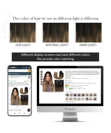 Shop Vivien Clip-In Extensions | Real Hair Balayage | Darkest Brown to Medium Brown with Ash Blonde | 50cm 7PCs/120g | Premium Remy Quality - Buy Online on GoSupps.com