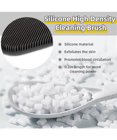 Silicone Body Scrubber with Storage Hook - Reusable Cleansing Brush for Deep Exfoliation - Black Hexagon Design - Buy Online on GoSupps.com