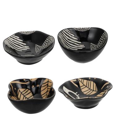 Alipis 4pcs Sauce Dish Sauce Seasoning Plate Dish Plate Barbecue Sauce White Ceramics Three-Dimensional 9X9X4CM White