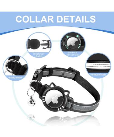 Agoumlux Reflective Cat Collar with Bell - Adjustable Breakaway Neck Band for Young Cats | XS Black (17.5-23 cm) - International Shipping Available - Buy Online on GoSupps.com