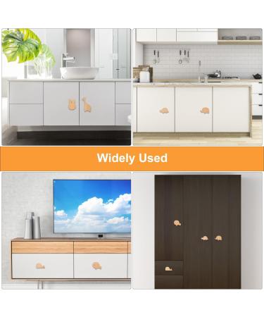 Briskore 6-Piece Animal Shape Wooden Cabinet Buttons for Children's Room - Elephant Drawer Handles & Furniture Knobs with Screws - Buy Online on GoSupps.com