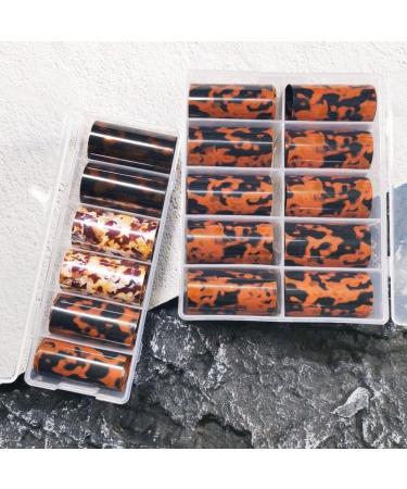 DIY Manicure Transfer Paper Winter Autumn Tortoiseshell Amber Nail Foil Leopard Stickers(13) Style13 - Buy Online on GoSupps.com