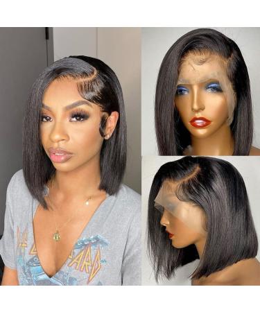 Sogram Hair Bob Wig Human Hair Straight 12 Inch 13x4 Lace Front Wigs Human Hair Pre Plucked with Baby Hair 13x4 Short Bob Transparent Lace Frontal Wigs for Black Women 150% Density Natural Color 12 Inch 13x4 straight sho...