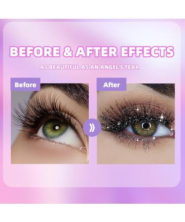 Glitter Mascara Volume UP Mascara Shiny Glitter Mascara Thick Mascara Luxury Stain Resistant Long Lasting Mascara Waterproof Mascara for Women Girls - Buy Online on GoSupps.com