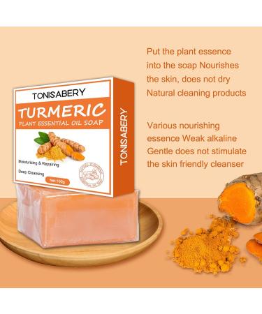 Buy Ginger Soap & Turmeric Handmade Bar - Moisturizing & Deep Cleansing with Soap Saver Bag - International Shipping Available - Buy Online on GoSupps.com