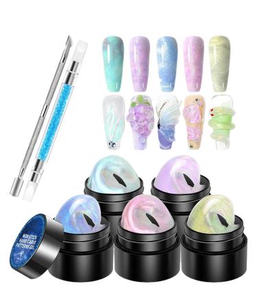 5g Solid Builder Kit of 5 Colors Manicure Gel | Professional Nail Extension Formula for Salon Home Craft Design Sculpting Painting