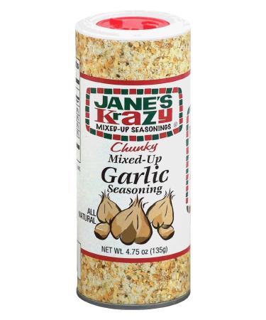 Jane's Krazy Chunky Mixed-Up Garlic Seasoning, 4.75 Ounce (Packing may vary) 4.75 Ounce (Pack of 1)