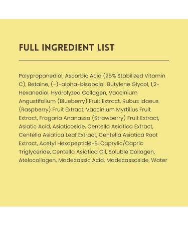 Veranum Active C Ampoule 25% Stabilized Vitamin C Brightening & Firming Serum with Triple Collagen Centella EV & Peptides Non-Irritating Korean Skincare for Radiant Even-Tone Skin 1.2 fl oz - Buy Online on GoSupps.com