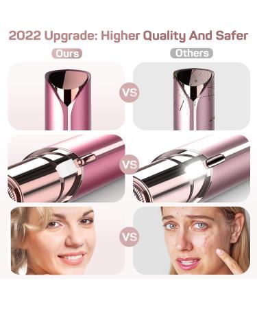 Pain-Free USB Hair Remover for Women - Waterproof Razor with LED Light for Fine Hair & Peach Fuzz - Rose Madder - Buy Online on GoSupps.com