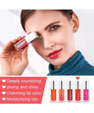 5 Pack Plumping Lip Oil - Long Lasting Hydrating Lip Gloss Tint, Moisturizing & Non-Sticky Lip Balm Set for Dry Lip Care - Buy Online on GoSupps.com