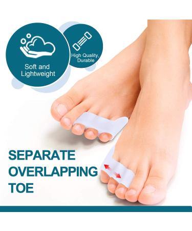 Povihome 10 Pack Pinky Toe Separators - Triple Gel Protectors for Overlapping & Curled Pinky Toes - Separate and Protect White - Buy Online on GoSupps.com