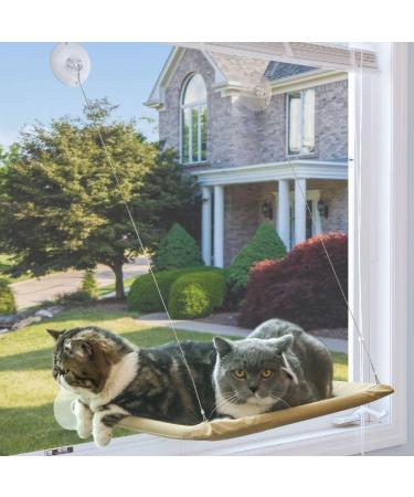 NOYAL Cat Window Perch Seat Hammock Strong Suction Cups Holds Up to 30lbs(Extra 2 Suction Cups) Cream