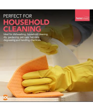 SOL 4 Pairs Medium Yellow Rubber Gloves for Household, Washing Up & Cleaning - Non Slip, Heavy Duty Gloves for Kitchen, Bathroom & Dishwashing - Buy Online on GoSupps.com