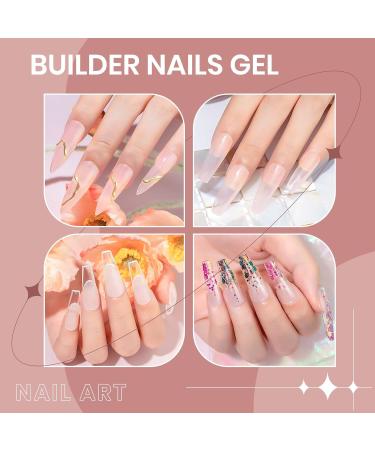 SUPWEE Builder Gel Nail Kit - Clear Nude 2 Colors Gel Set for Nail Extension & Art | 60g UV/LED Hard Gel with Brush & Forms - Buy Online on GoSupps.com