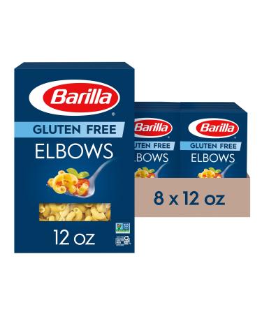 BARILLA Gluten Free Elbows Pasta, 12 Ounce (Pack of 8) - Non-GMO Gluten Free Pasta Made with Blend of Corn & Rice - Vegan Pasta Elbows 8 Pack