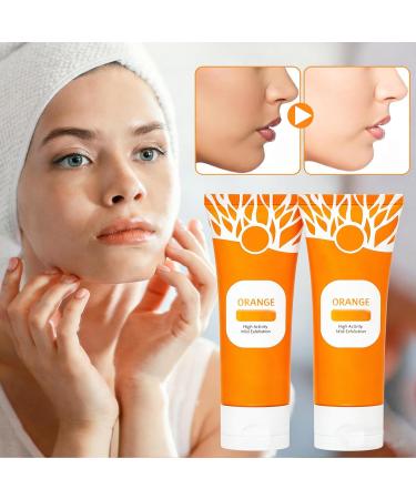 2PCS Orange Exfoliating Gel For Face & Body Exfoliating Cleansing Gel Scrub Moisturize Skin All Types Skin - Buy Online on GoSupps.com