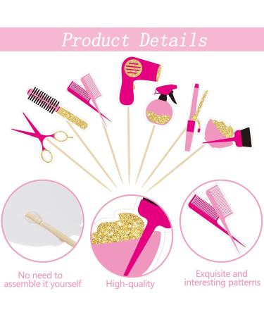 42 Pieces Makeup Cupcake Toppers Barbershop Themed Cupcake Toppers Gold Glitter Haircut Bachelorette Cupcake Picks Cosmetic Beauty Cake Toppers for Bridal Shower Birthday Cake Decorations Supplies - Buy Online on GoSupps.com