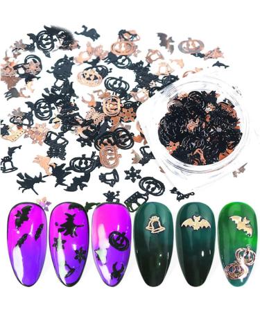 Nail Art Sequins Halloween Nail Glitter Decals Day of the Dead DIY Manicure Decor Black - Buy Online on GoSupps.com