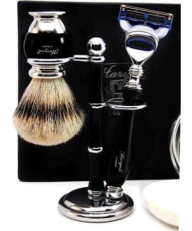 Shaving Set for Men - Silver Tip Badger Brush 5 Edge Razor Stand & Soap - Premium Grooming Collection - Buy Online on GoSupps.com