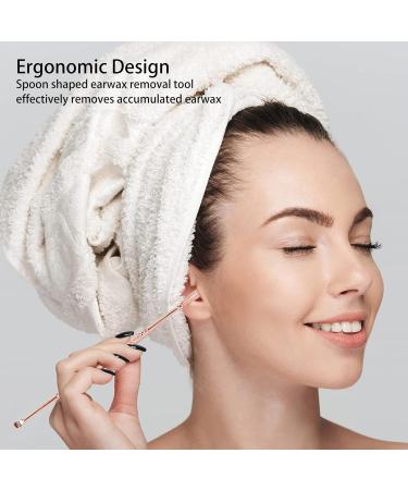 Stainless Steel Double Head Ear Spoon | Rose Gold | Practical and Convenient Design for Beauty Salon | Relieve Itching | Ergonomic Handle - Buy Online on GoSupps.com