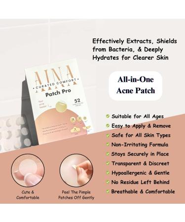 AINA Hydrocolloid Pimple Patches - Invisible Acne Spot Dots | Clear Natural Zit Patches | 48 Dots + Bonus Chin & Nose Patches - Buy Online on GoSupps.com