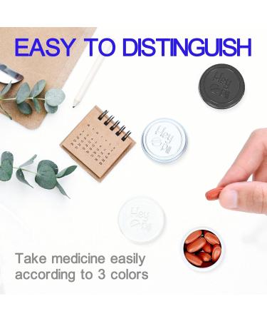 Extra Small Pill Box for Purse - 3 Pack ADHYRO Aluminum Mini Pill Organizer - Portable Lightproof Case for Vitamins Fish Oils & Supplements (Black Silver White - Buy Online on GoSupps.com