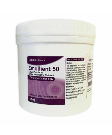Emollient 50 Liquid Paraffin In White Soft Paraffin Ointment - 500g