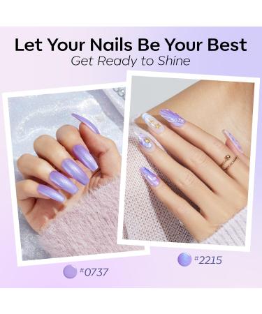 Modelones Hema Free Purple Gel Nail Polish Set 6 Colors White Blue Shimmer Violet Mermaid Gel Polish Cat Eye Glitter Nail Polish Soak Off Led Nail Gel Polish Manicure Nail Art DIY Gifts Purple Shimmer Violet Mermaid - Buy Online on GoSupps.com