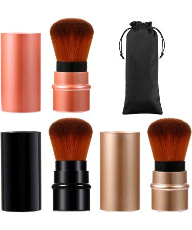 Vtrem 3PCS Kabuki Foundation Brush Retractable Red Black Brown Professional Travel Brushes Blush Foundation brush Makeup Brush Set Blush Brush Red/Black/Brown - Buy Online on GoSupps.com