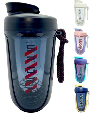 Qavi Protein Shaker Bottle 590ml Black - Stainless Steel Mixing Wire Ball, Tritan Material, BPA Free, Leakproof & Odourless - Buy Online on GoSupps.com