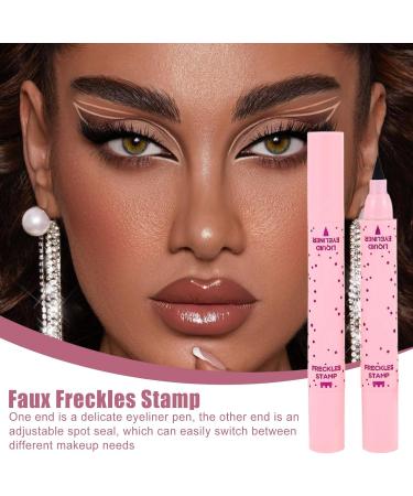 Freckle Stamp - Waterproof Air Cushion Freckle Stamp | 2-in-1 Liquid Freckle Remover | Sweat-Resistant Face Chest Pen | Faux Freckles Stamps Eye D - Buy Online on GoSupps.com