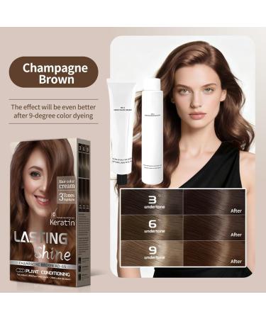 Grgowe Brown-Nourishing Hair Colour Cream Vegetable Hair Colour Dye Instant Shampoo Fast Coloring Uniform Grey Hair Coverage Suitable for All Hair Types - Buy Online on GoSupps.com