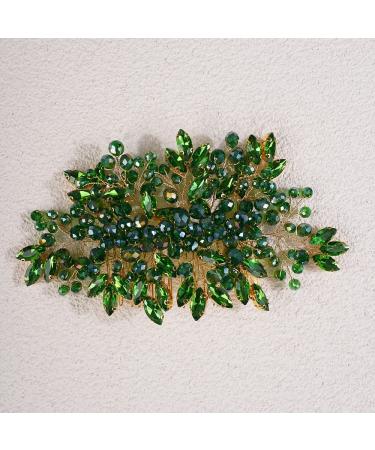 Jumwrit Rhinestone Wedding Hair Comb - Handmade Bridal Headpiece for Women - Green Wedding Hair Accessories - Buy Online on GoSupps.com