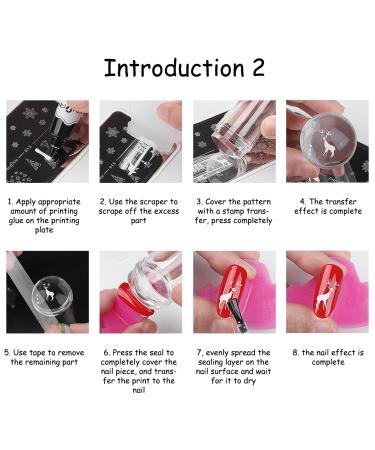 Leikedun 6-Piece Nail Stamping Kit - Stencils Transparent Stamper & Scraper for DIY Nail Art - Buy Online on GoSupps.com