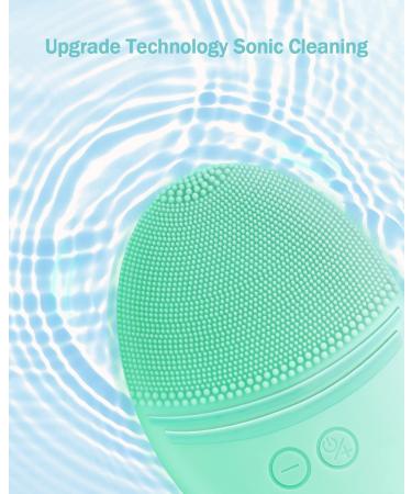 EZBASICS Silicone Facial Cleansing Brush - Waterproof Sonic Vibrating Face Brush for Deep Cleansing & Exfoliating - Mint Green - Buy Online on GoSupps.com