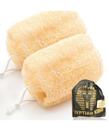 2 Natural Egyptian Loofahs Exfoliating Scrubber for Shower Natural Loofah Sponge Body Scrubber Deep Clean & Invigorate Your Skin for Men and Women Natural loofah 2