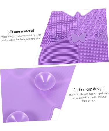 Mikinona 1pc Silicone Scrub Pad Cleaning Tools Hair Brush Cleaning Tool Beauty Tool Cleaning Mat Makeup Brush Scrubber Makeup Tools Portable Brush Make up Silica Gel Cleaner Purple Cosmetic 23X17cm Purple - Buy Online on GoSupps.com