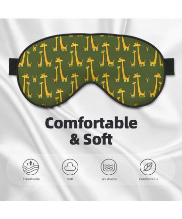Cartoon Giraffe Print Soft Eye Mask | Sleep Eye Mask for Women & Men | Perfect for Travel & Relaxation - Buy Online on GoSupps.com