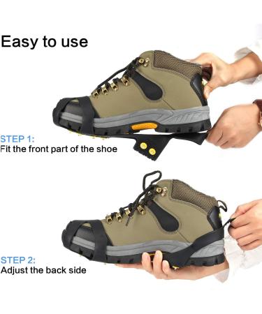 EONPOW Ice Grips - Snow Cleats with 10 Steel Studs for Slip-On Traction | Size M (Women 7-10/Men 5-8) - 1 Pair - Buy Online on GoSupps.com