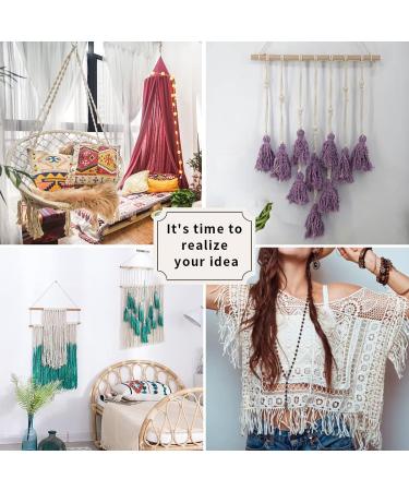 4mm x 328 yd Macrame Cord - 100% Natural Cotton Soft Rope for Plant Hanger & Wall Hanging - Beige Yellow - Buy Online on GoSupps.com