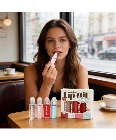  Generisch Set of 4 Glossy Lip Oils - Revitalizing Care - Moisturizing Shine - Convenient for travel and as a gift for women and girls - Buy Online on GoSupps.com